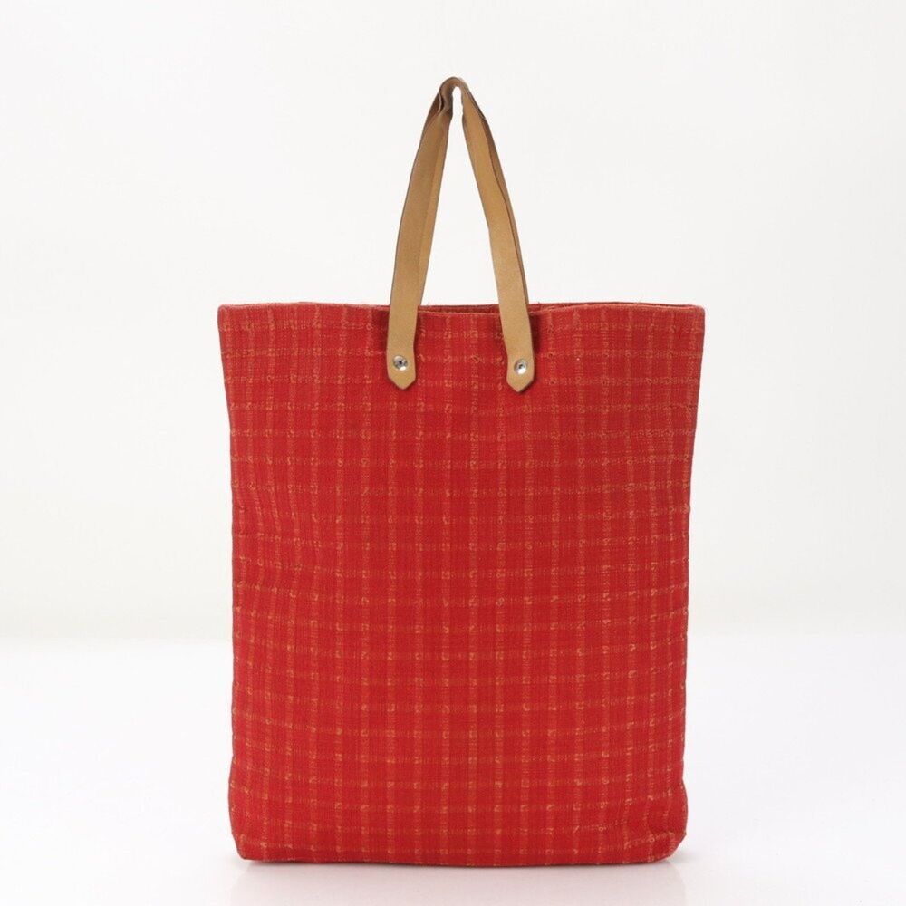 Hermès Ahmedabad Red Canvas Handbag Leather Handles Vintage France